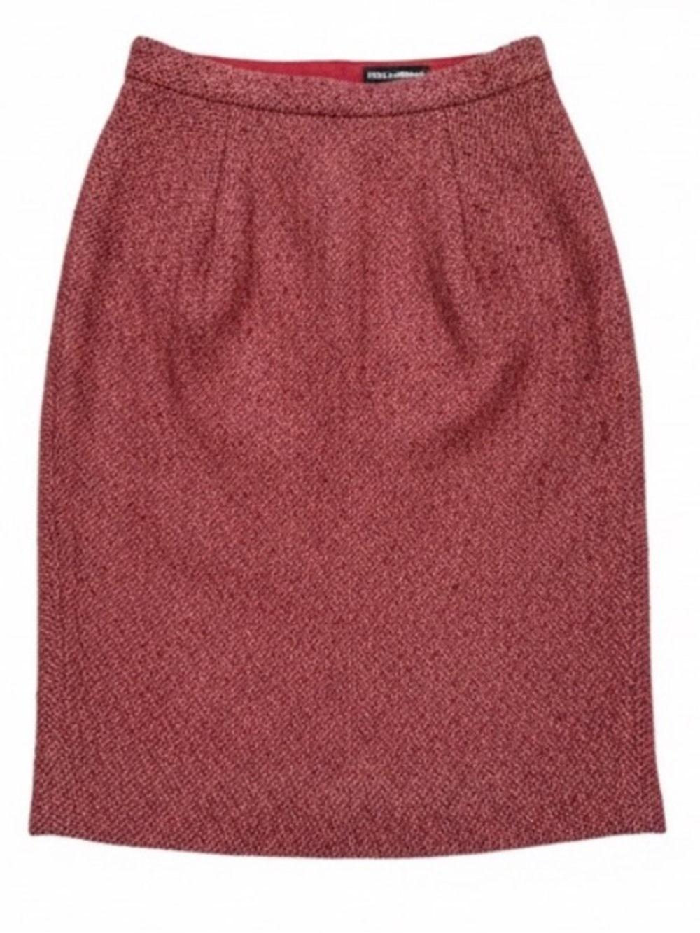 Dolce & Gabbana Red Wool Tweed Pencil Skirt Silk Lined size IT 42